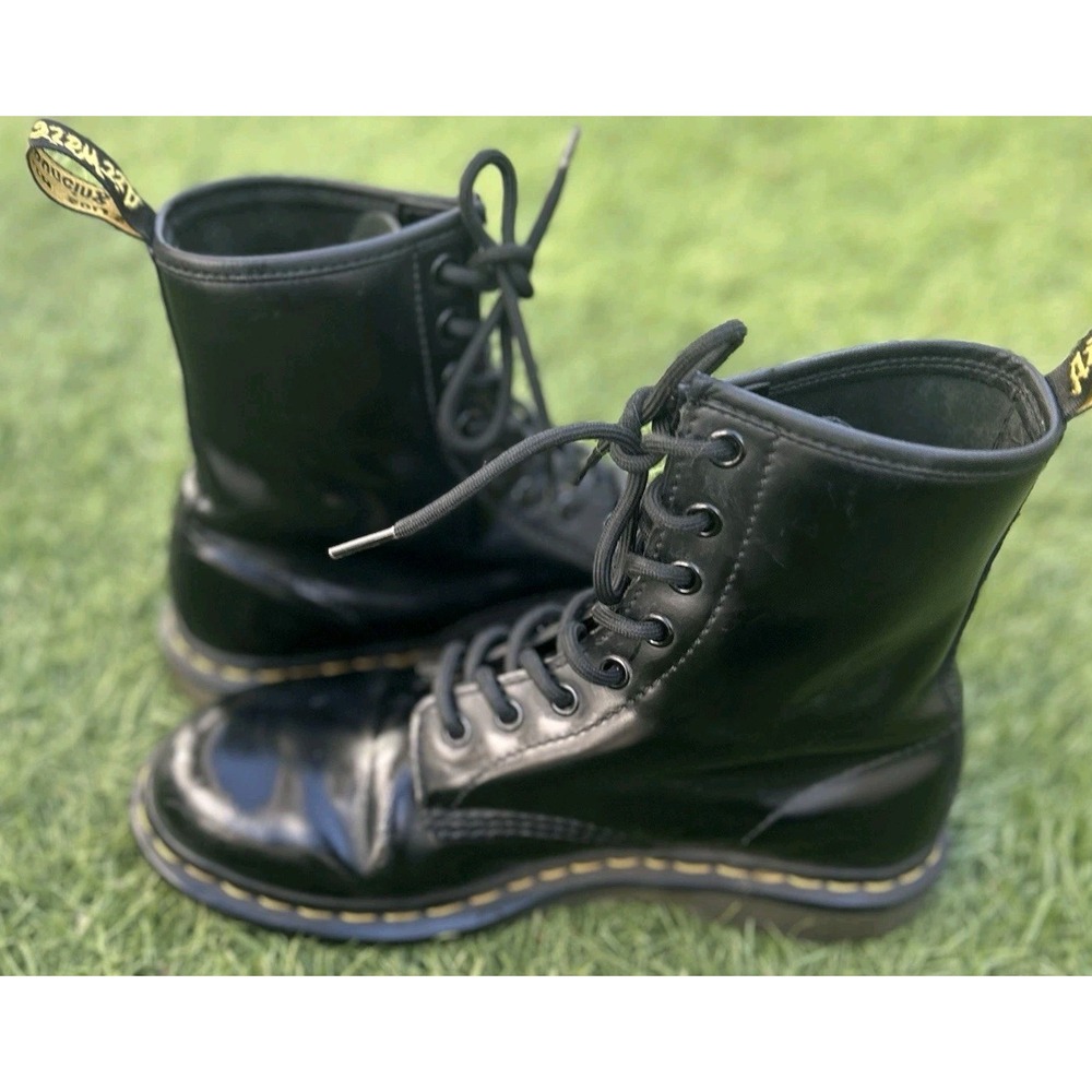 Dr. Martens 1460 AW004 Air Wair 8 Eye Leather Black Boots Womens 8 *Low Tread - Picture 5 of 12